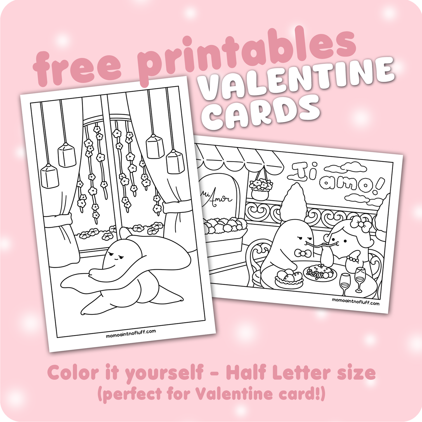 Mi Amor, Amore • Valentine coloring cards