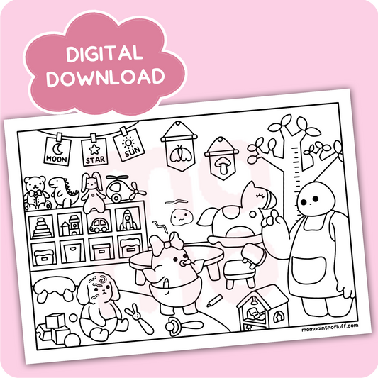 digital printable download • baby momo coloring bundle