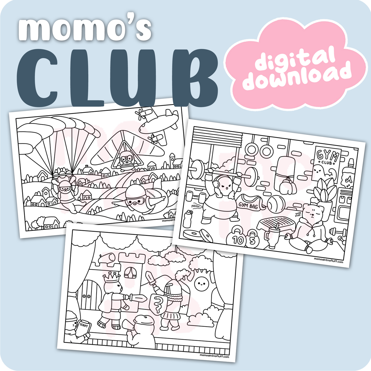 momo's club bundle • coloring pages