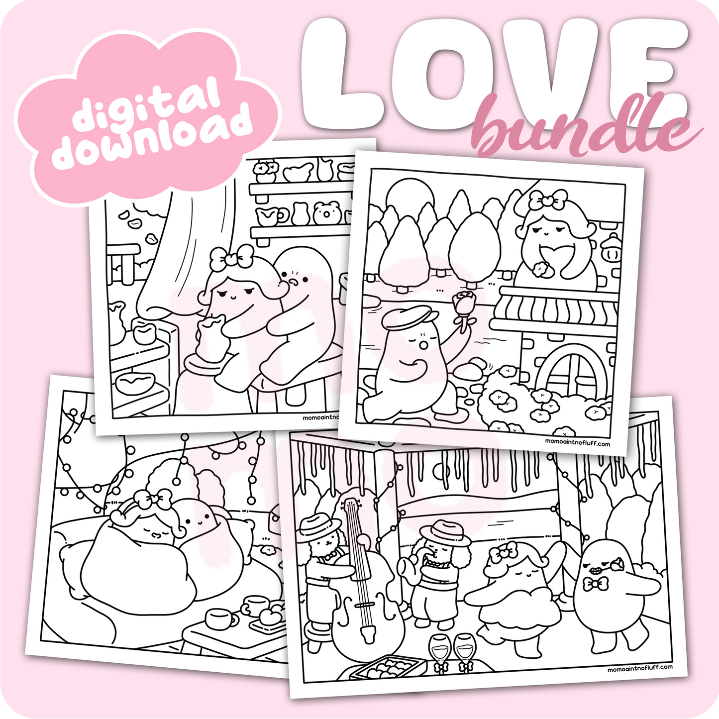 Valentine bundle • coloring pages