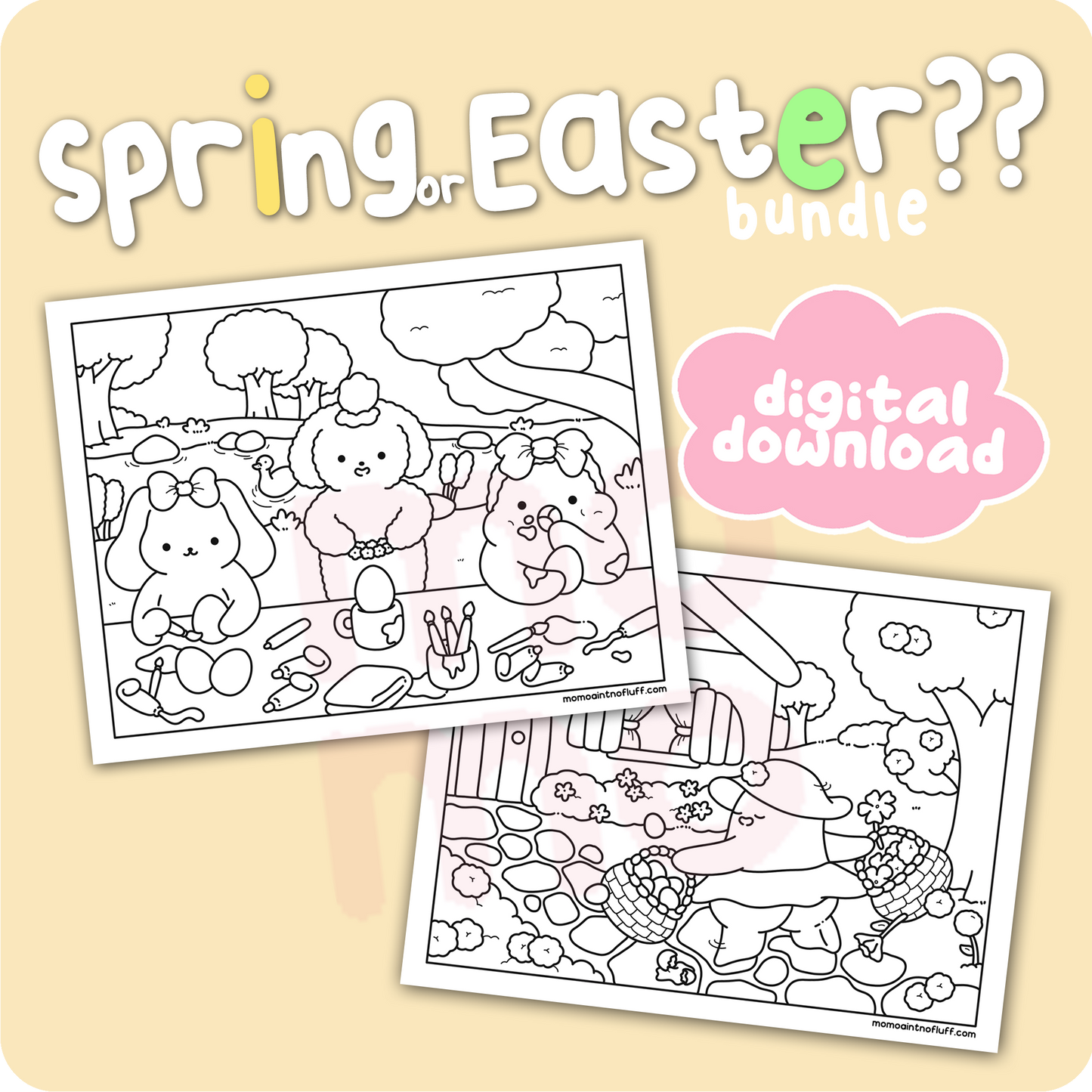spring or easter?? • coloring bundle