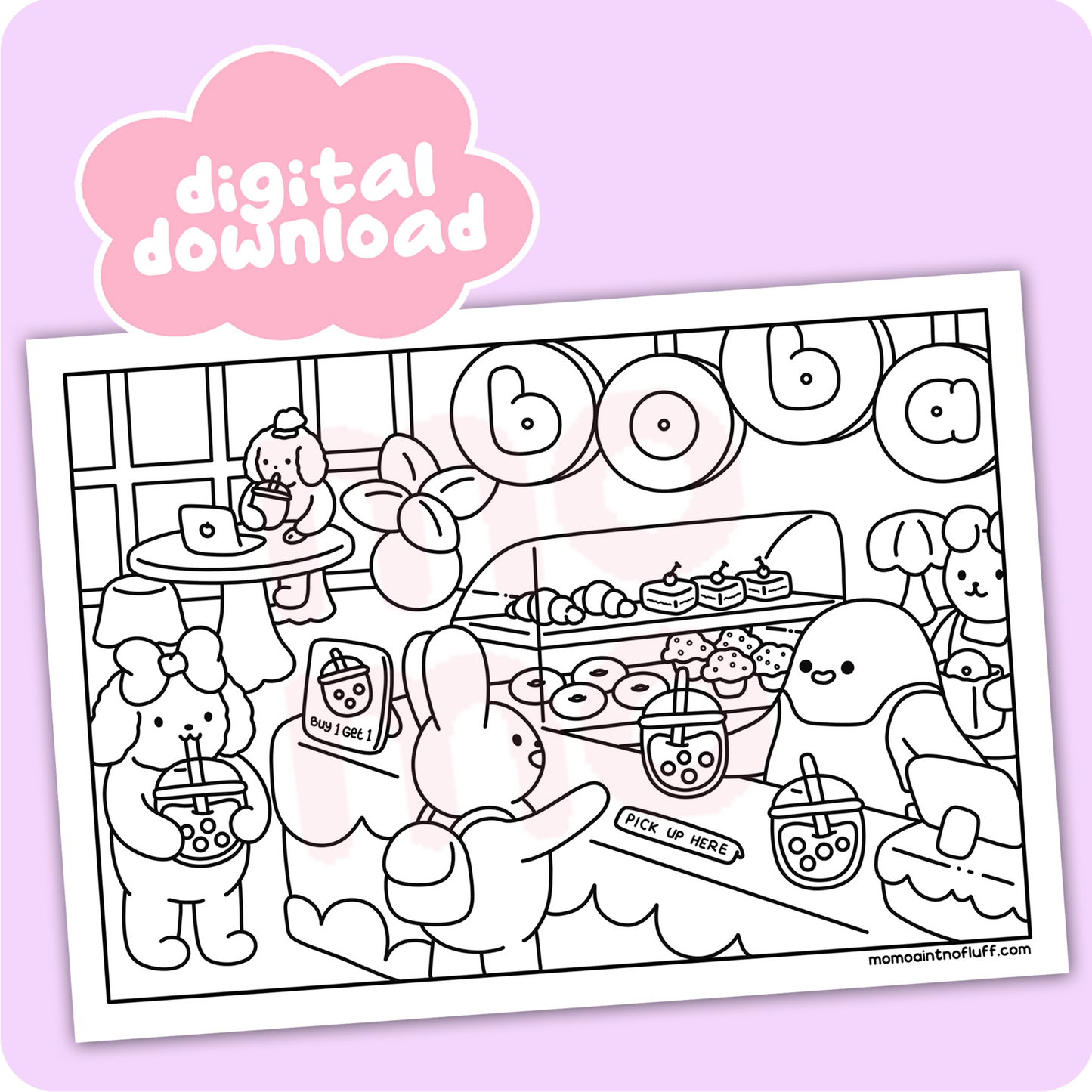 boba café • coloring page