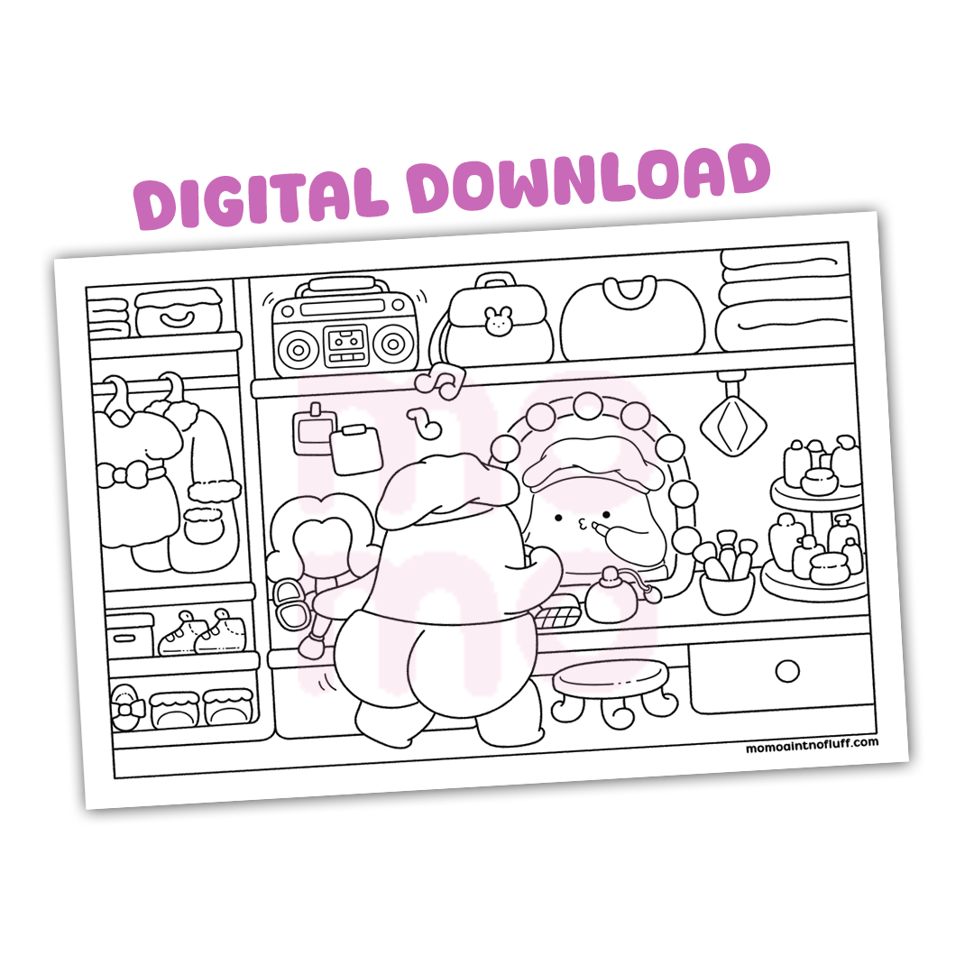 GRWM • coloring page