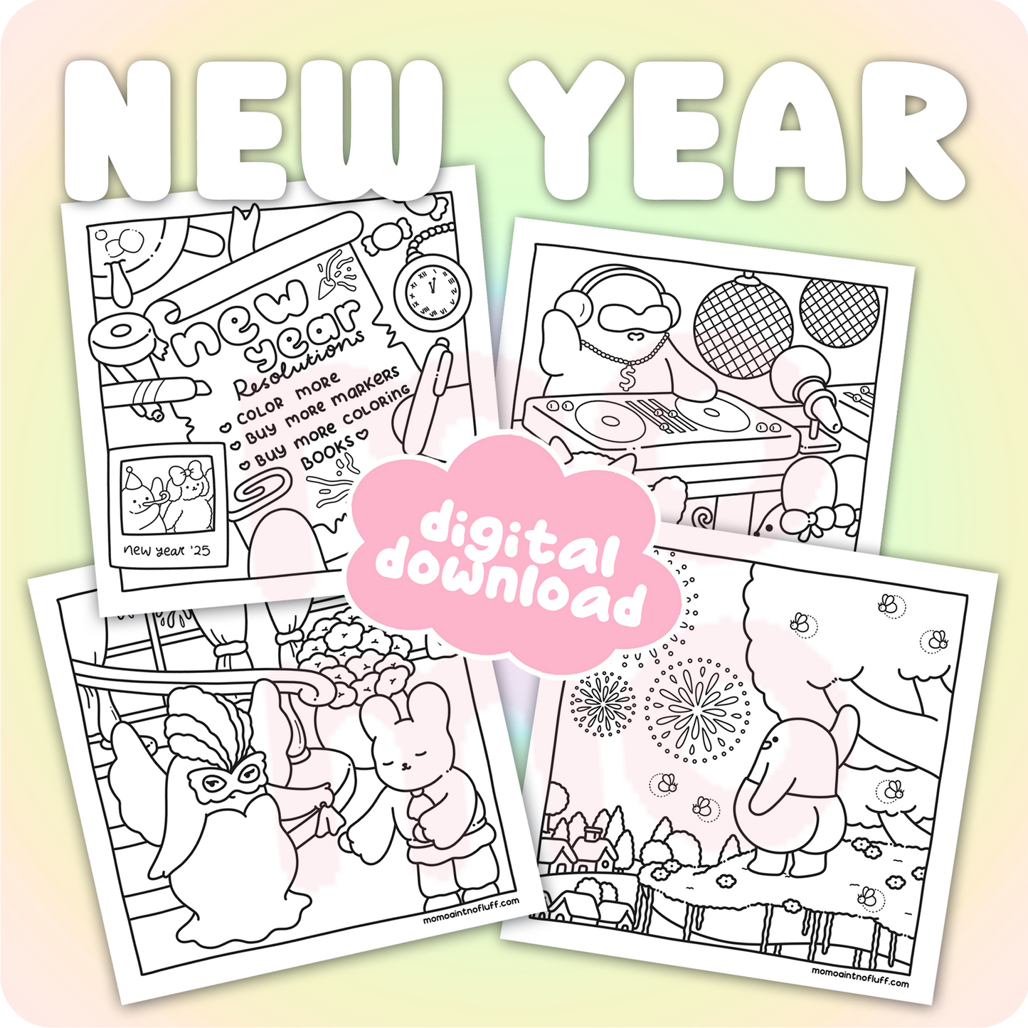 New Year bundle • coloring pages