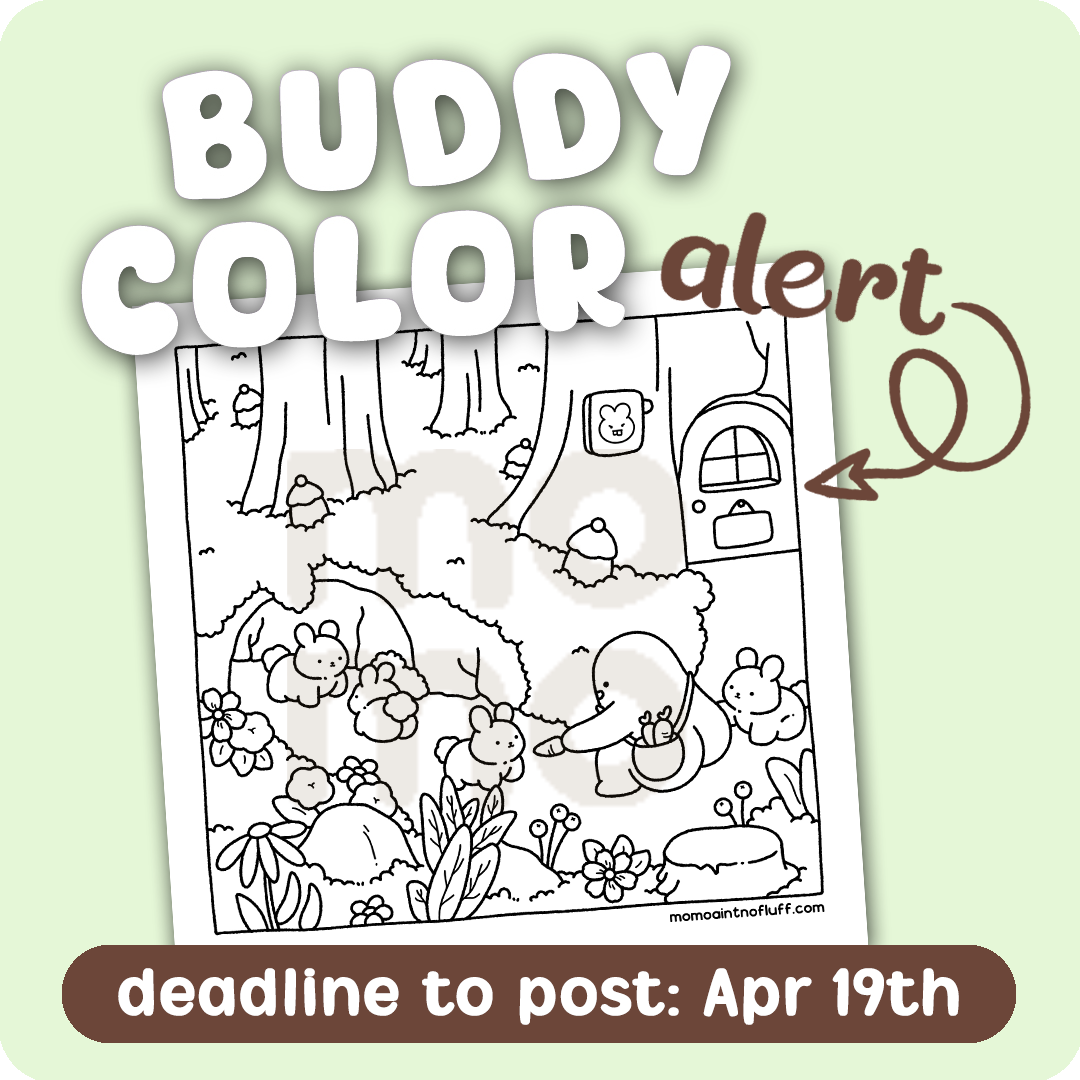 little bunnies • coloring page (buddy color)