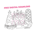 Christmas Cuddle • free coloring card