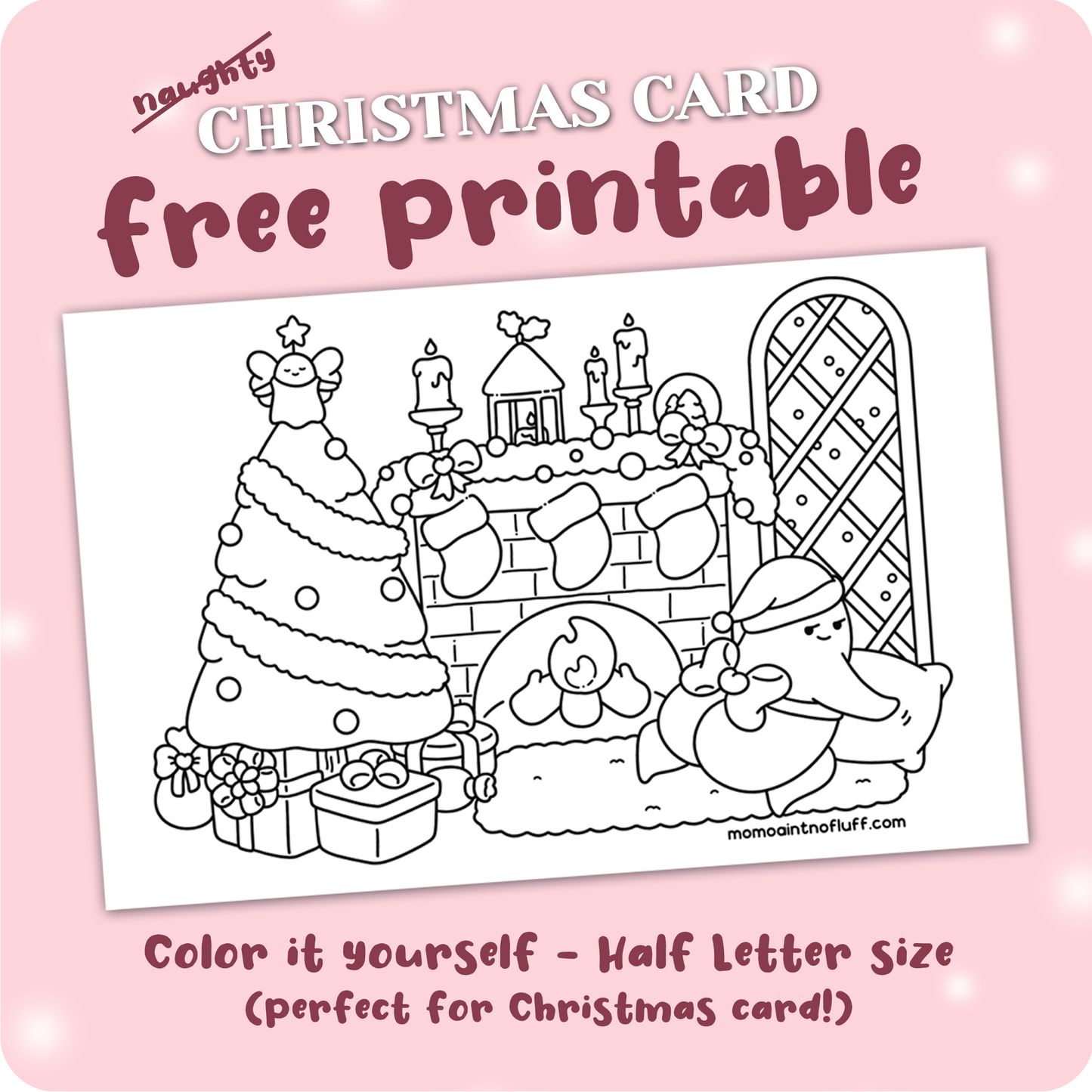 Christmas cuddle • coloring card