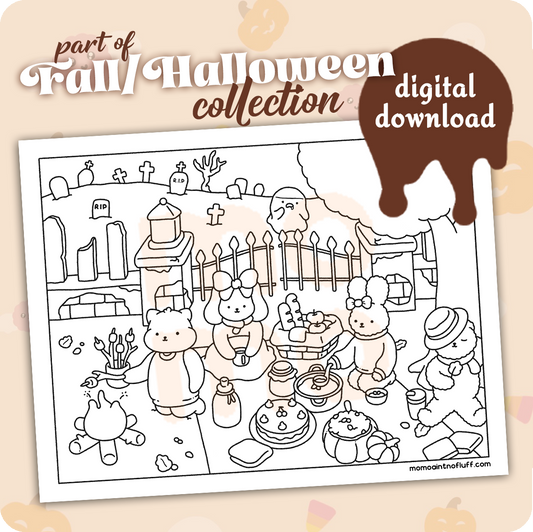graveyard's picnic • coloring page