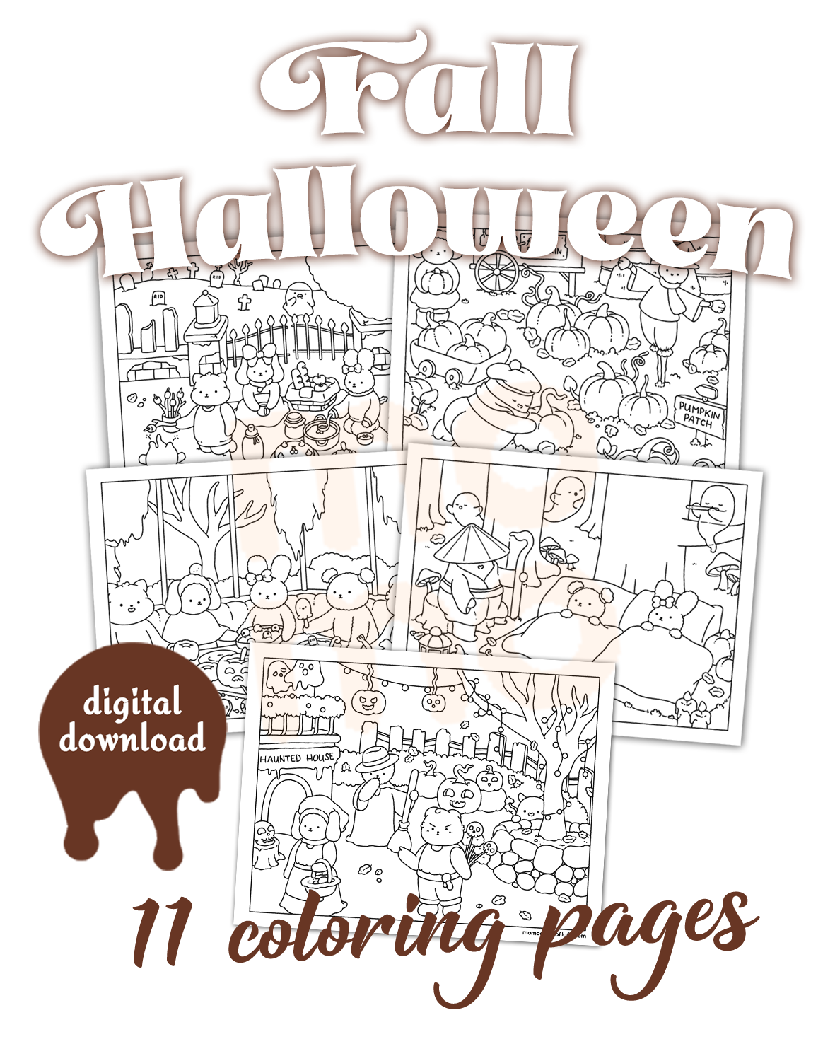 Fall / Halloween collection • 11 coloring pages
