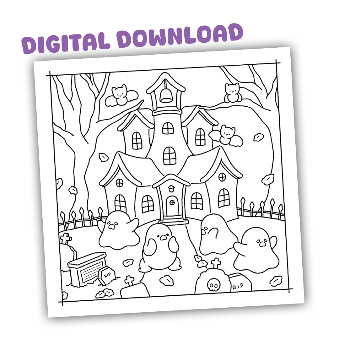 Haunted house • coloring page