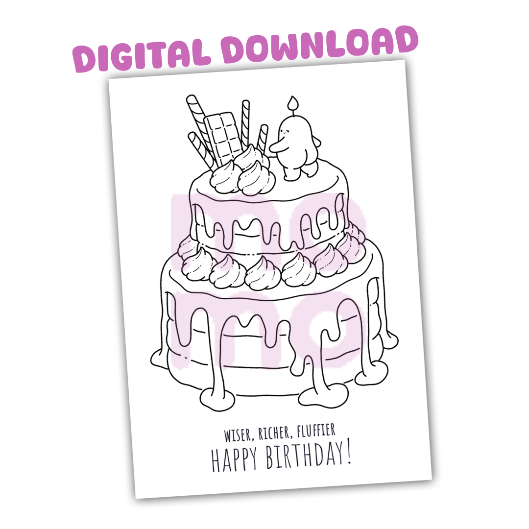 happy birthday • coloring card
