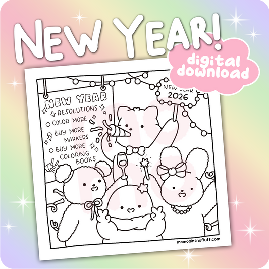 New Year 2026 • coloring page
