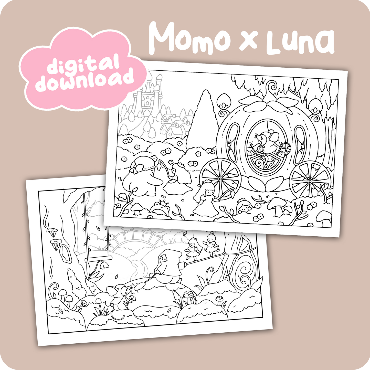 Momo x Luna • coloring pages