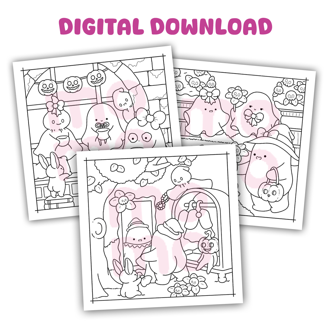 Pretty Halloween bundle • 3 coloring pages