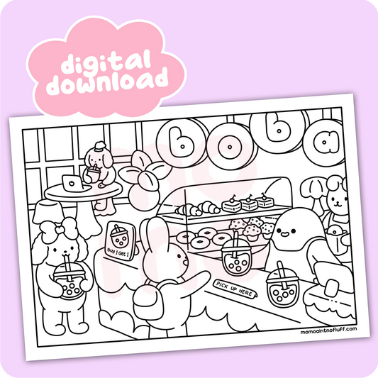 boba café • coloring page