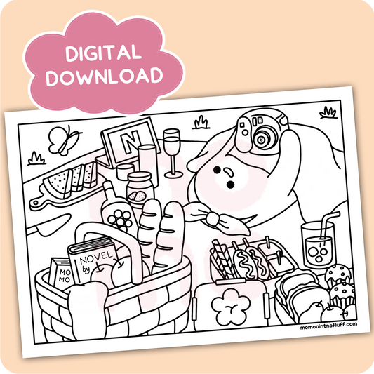 digital printable download • me time coloring doodle