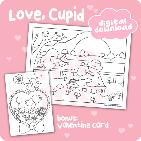 Love, Cupid • Valentine coloring page
