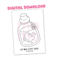 get fluffy soon • coloring card